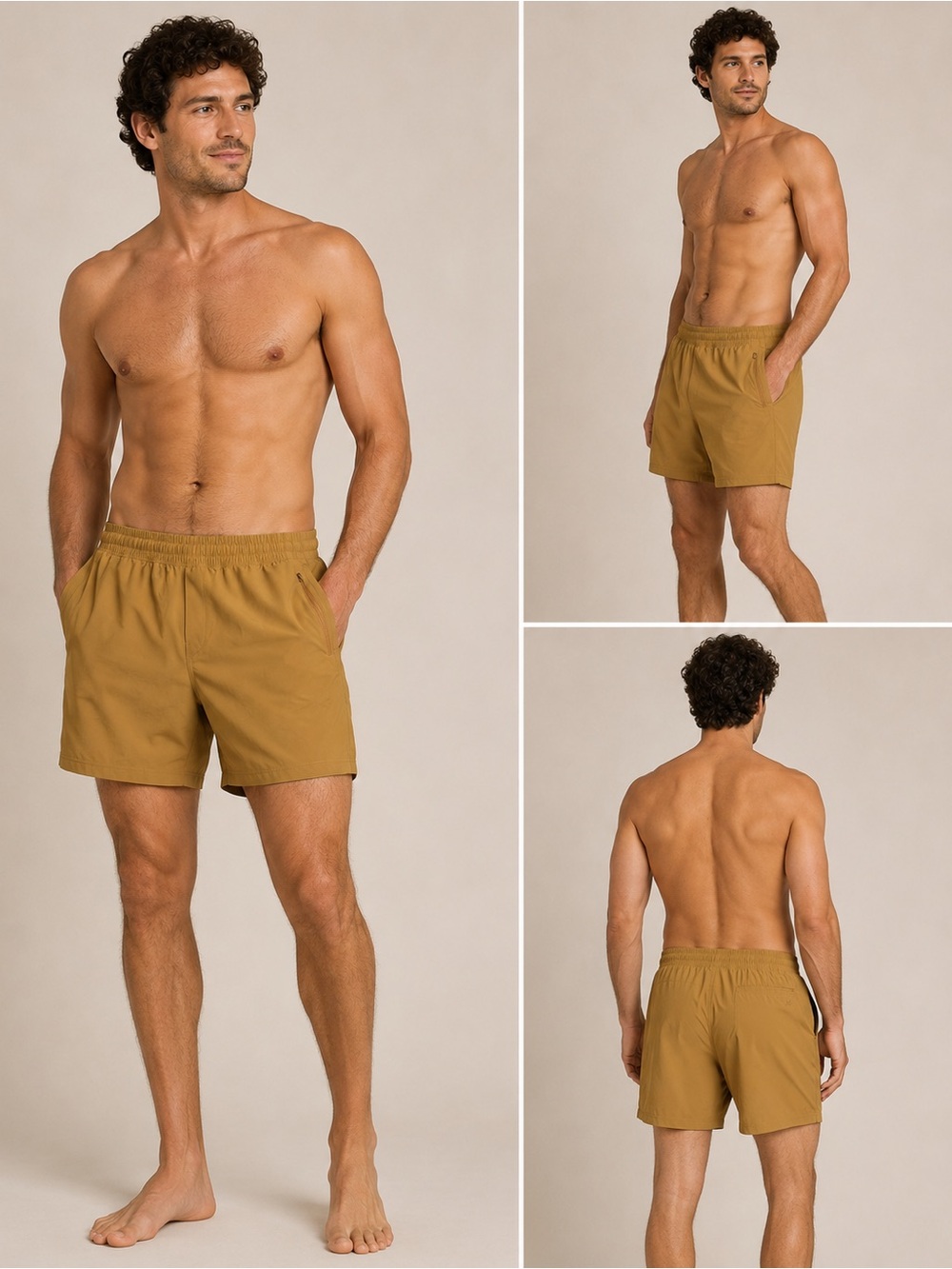 VRST Men’s 7” All-In Lined Shorts Palomino Gold Size S NWT Flawed